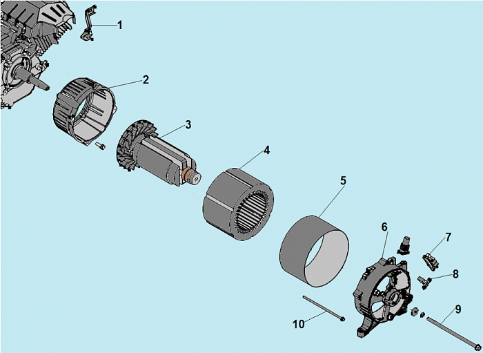 1 ЯКОРЬ - СТАТОР - БЛОК AVR ГЕНЕРАТОР CHAMPION GG7500ES
